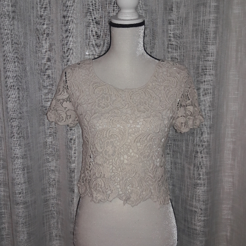 Ivory Lace Crop Top